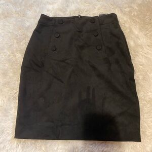 Elegant Black Buttoned Skirt